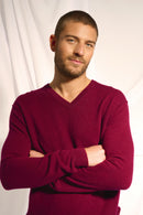 Pull Col V - Tom - Bordeaux