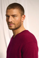 Pull Col V - Tom - Bordeaux