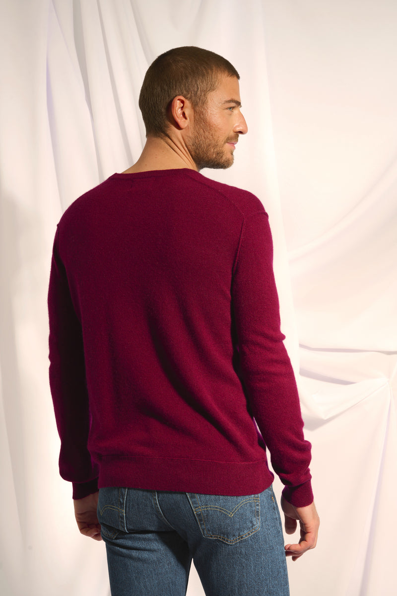 Pull Col V - Tom - Bordeaux