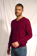 Pull Col V - Tom - Bordeaux