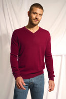 Pull Col V - Tom - Bordeaux
