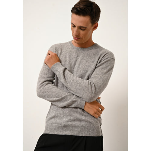 Just Cashmere - Pull Col Rond Noe Nuage Chiné - 100% Cachemire - 2 Fils - Jersey - Homme