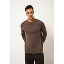 Pull Col Rond Noe - 100% Cachemire 2 Fils - Taupe Chiné - Homme