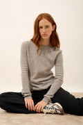 Round Neck Jumper - Avana - Nuage Chiné