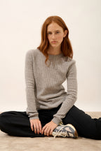 Round Neck Jumper - Avana - Nuage Chiné