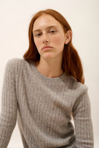 Round Neck Jumper - Avana - Nuage Chiné