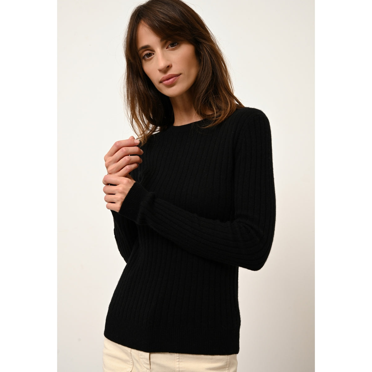 Jersey de Cuello Redondo - Avana - Negro