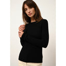 Cashmere Just - Avana Jersey Cuello Redondo - Negro - 100% Cachemira 2 Hilados - Mujer