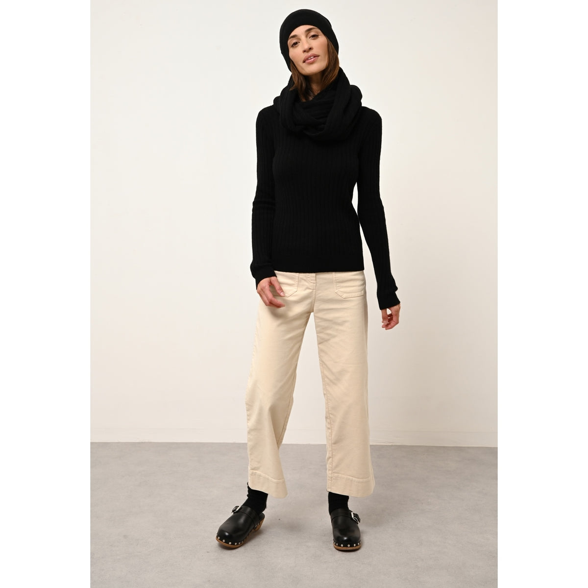 Jersey de Cuello Redondo - Avana - Negro