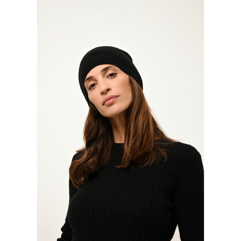 Just Cashmere - Pull Col Rond Avana - Noir - 100% Cachemire 2 Fils - Femme