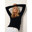 Pull Col V 4 Fils Abby - 100% Cachemire 4 Fils - Navy - Femme