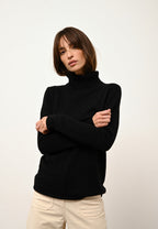 4-Ply Roll-Neck Jumper - June - Black