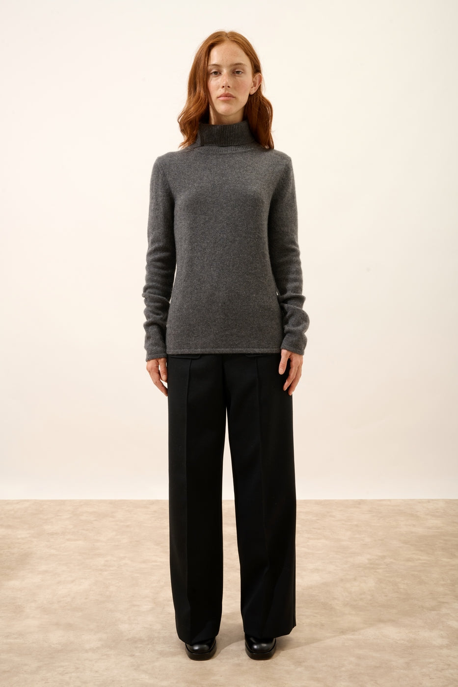 Jersey Cuello Vuelto 4 Hilos - June - Antracita Jaspeado
