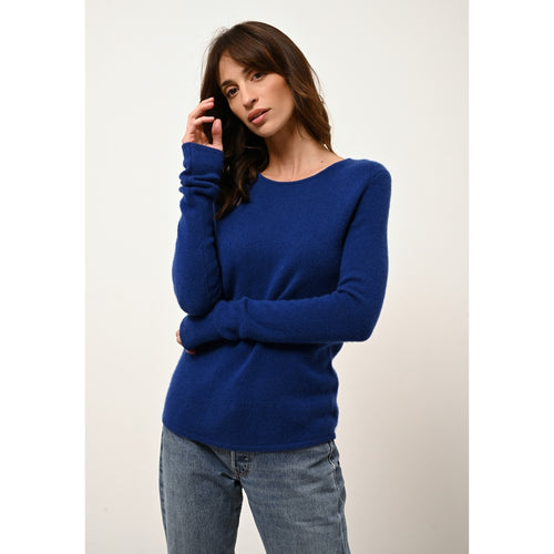 Just Cashmere - Pull Col Rond Joyce Outremer - 100% Cachemire - 4 Fils - Jersey - Femme