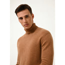 Pull Col Roulé 4 Fils Sacha - 100% Cachemire 4 Fils - Noisette - Homme