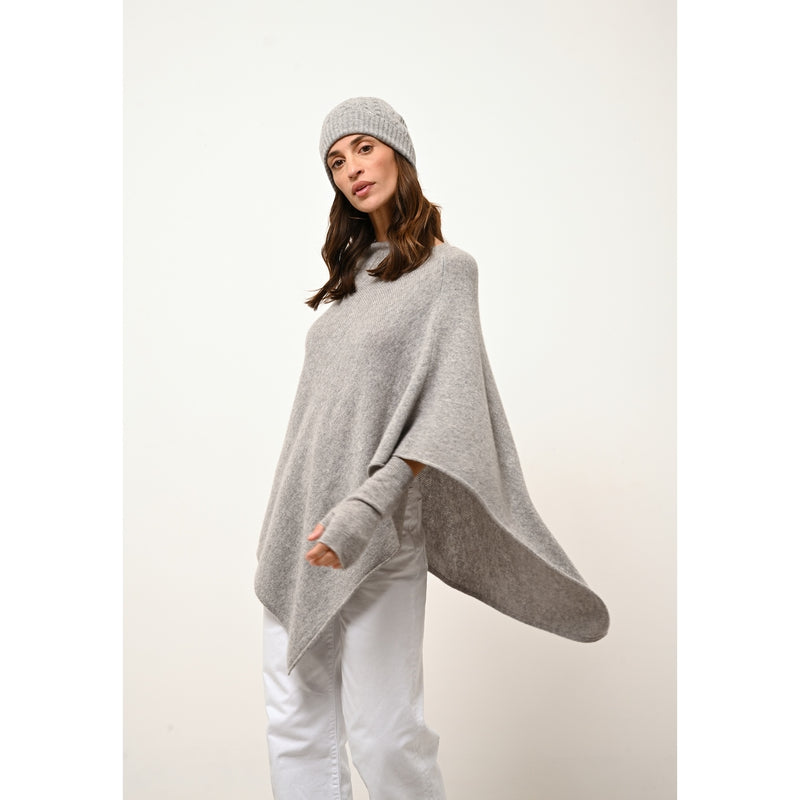 Poncho 4 Fils Ashley - 100% Cachemire 4 Fils - Nuage Chiné - Femme