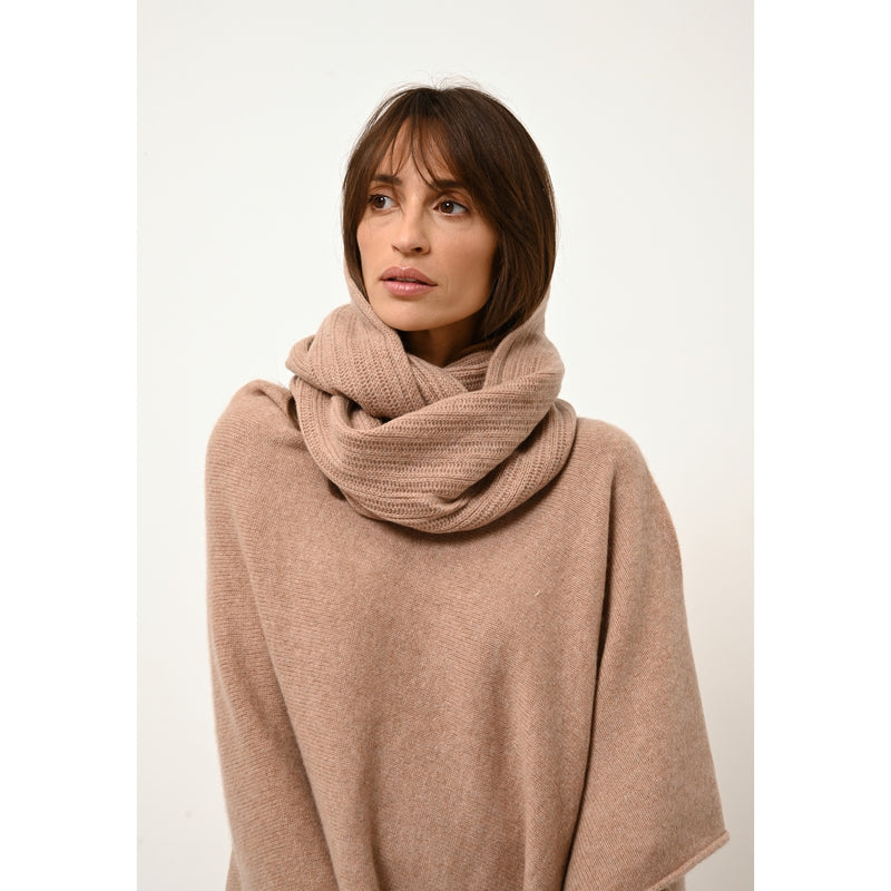 Poncho 4 Fils Ashley - 100% Cachemire 4 Fils - Camel Chiné - Femme