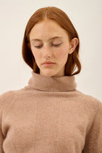 Pull Col Roulé - Lilly - Camel Chiné