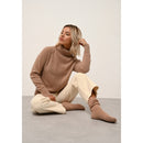 Cashmere Just - Jersey de cuello alto Lilly - Camel ChinÉ - 100% Cachemira 2 Hilados - Mujer