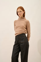 Jersey Cuello Alto - Lilly - Camel Jaspeado