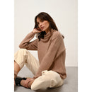 Just Cashmere - Pull Col Roulé Blantyre - Camel ChinÉ - 100% Cachemire 2 Fils - Femme