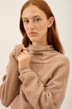 Roll Neck Jumper - Blantyre - Flecked Camel