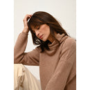 Just Cashmere - Pull Col Roulé Blantyre - Camel ChinÉ - 100% Cachemire 2 Fils - Femme