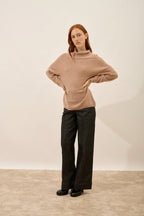Roll Neck Jumper - Blantyre - Flecked Camel