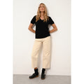 Camiseta de Cuello de Pico - Glamis - Negro