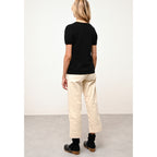 Camiseta de Cuello de Pico - Glamis - Negro