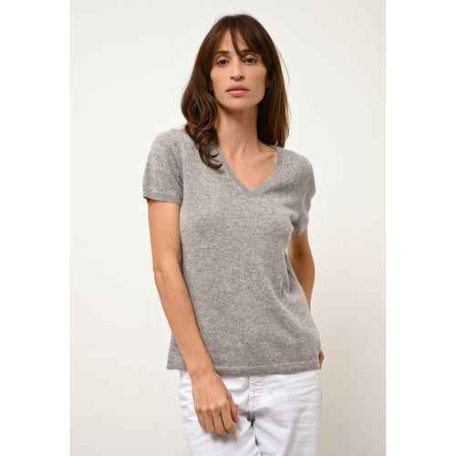 T-Shirt Col V - Glamis - Nuage Chiné