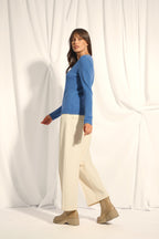 Jersey Cuello V - Joan - Azul Denim
