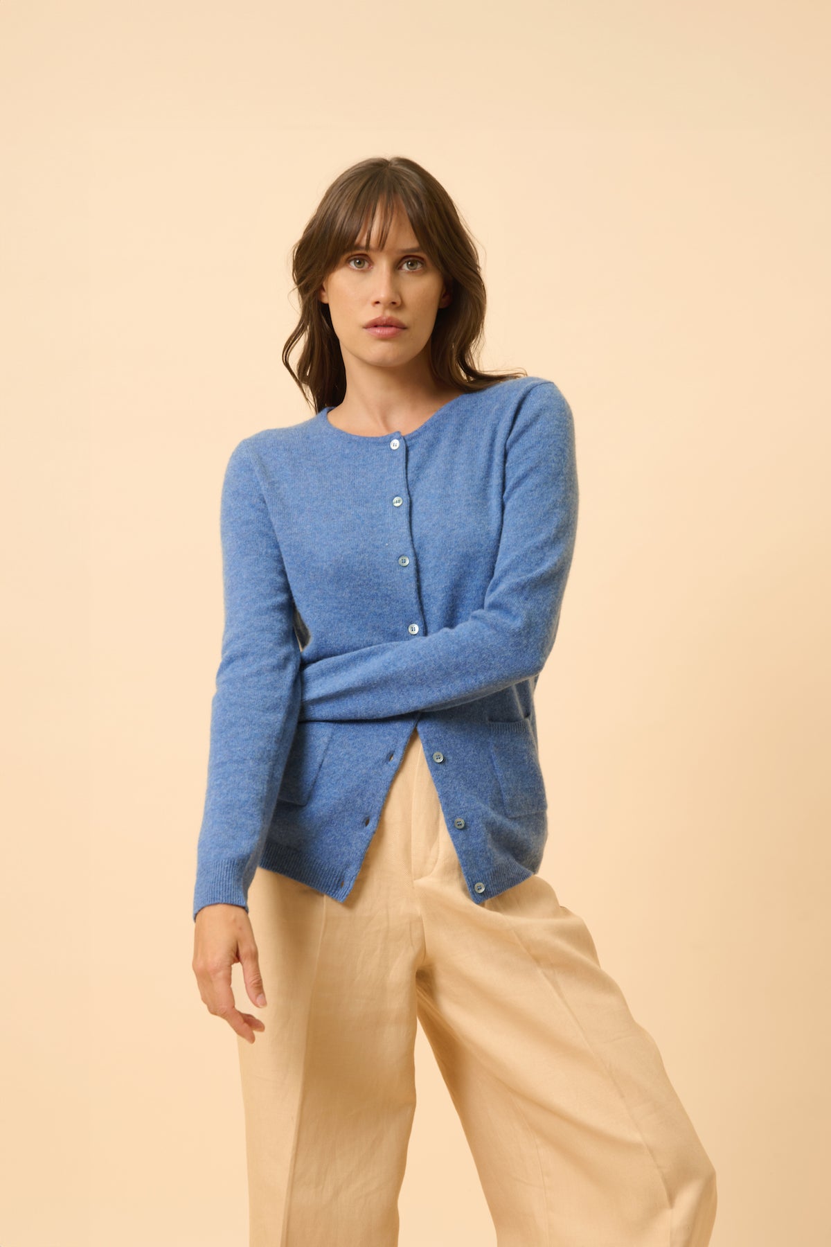 Cárdigan Cuello Redondo - Katharine - Azul Denim