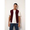 Cardigan Col V Sans Manches Lana - 100% Cachemire 2 Fils - Bordeaux - Homme