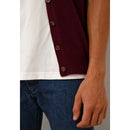 Cardigan Col V Sans Manches Lana - 100% Cachemire 2 Fils - Bordeaux - Homme