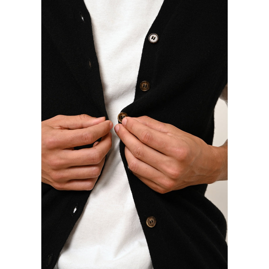 Cardigan Col V Sans Manches - Lana - Noir