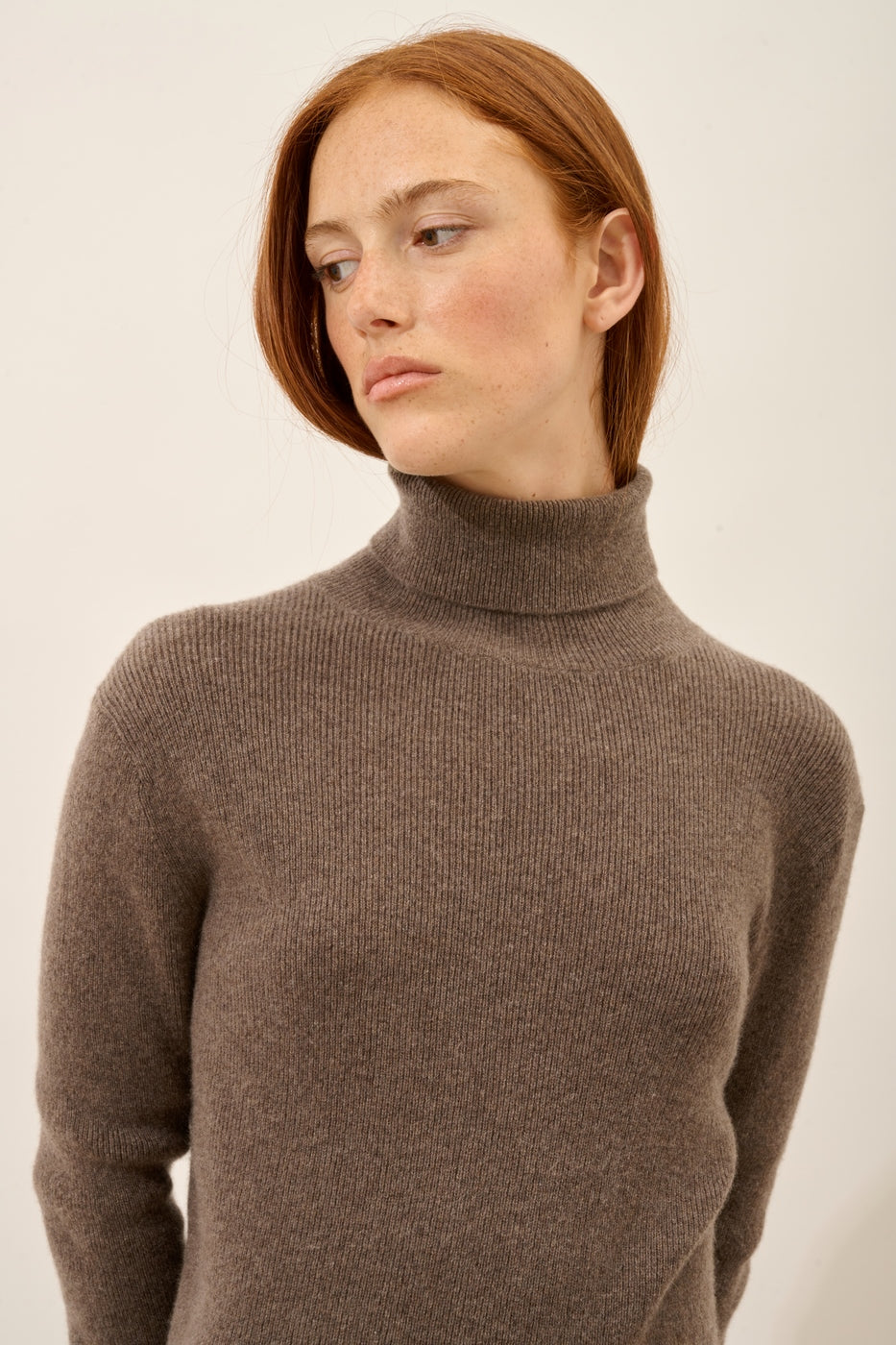 Pull Col Roulé - Lanais - Taupe Chiné