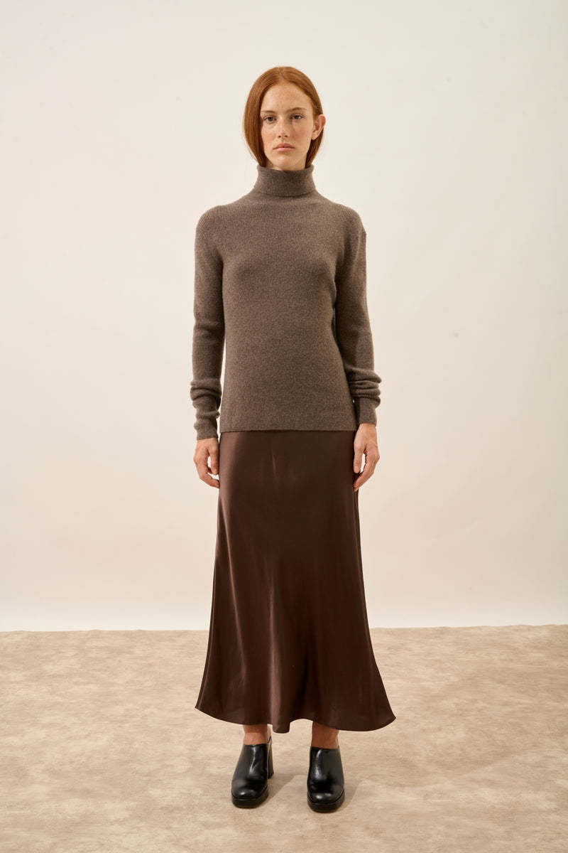 Pull Col Roulé - Lanais - Taupe Chiné