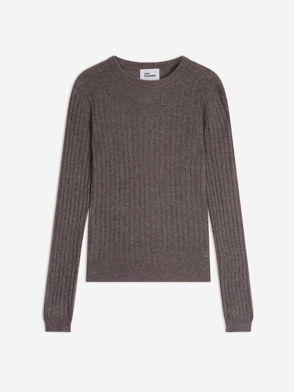 Maglione girocollo - Avana - Taupe mélange