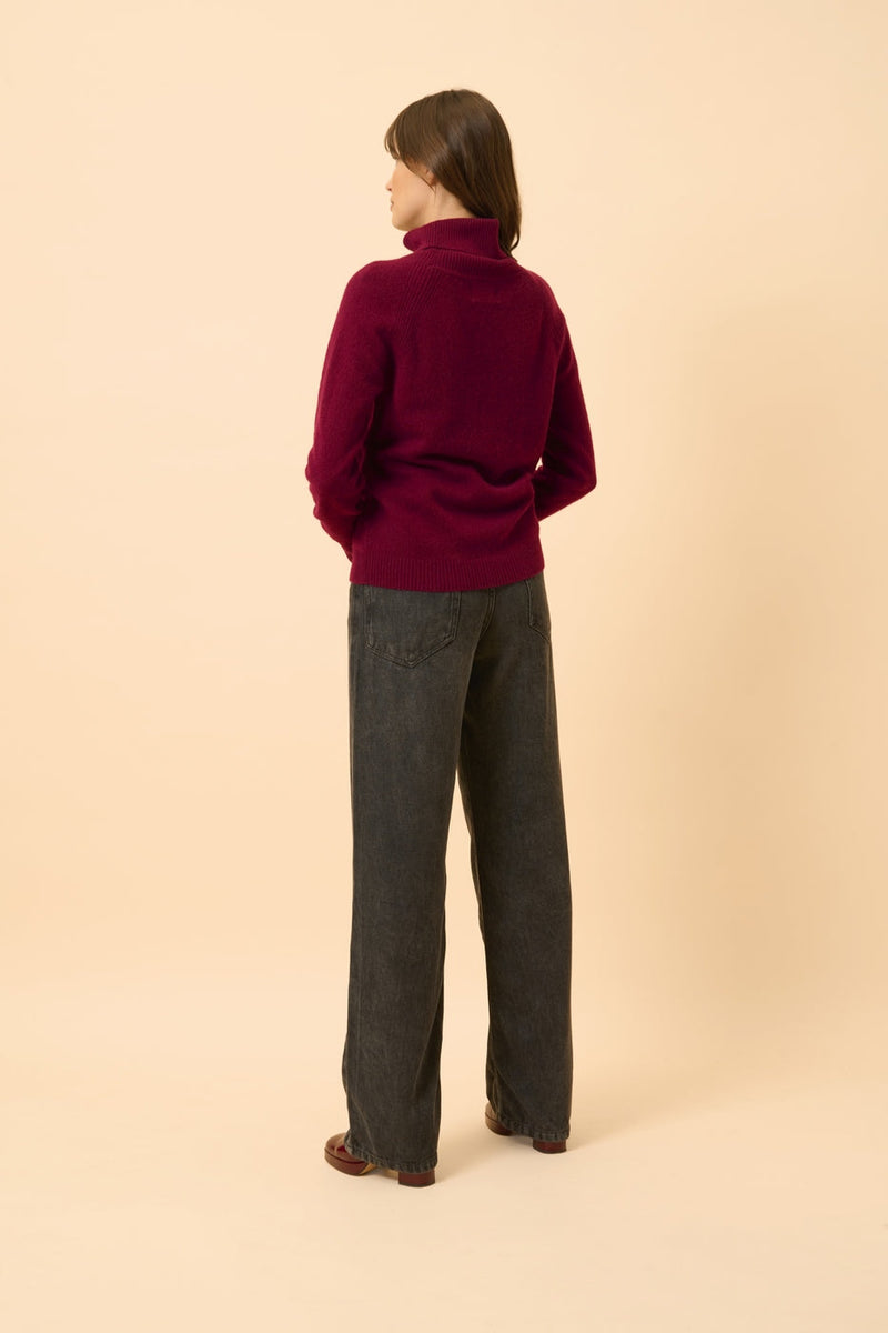 Jersey de cuello alto - Lilly - Burdeos