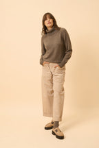 Jersey Cuello Vuelto - Lilly - Taupe Jaspeado