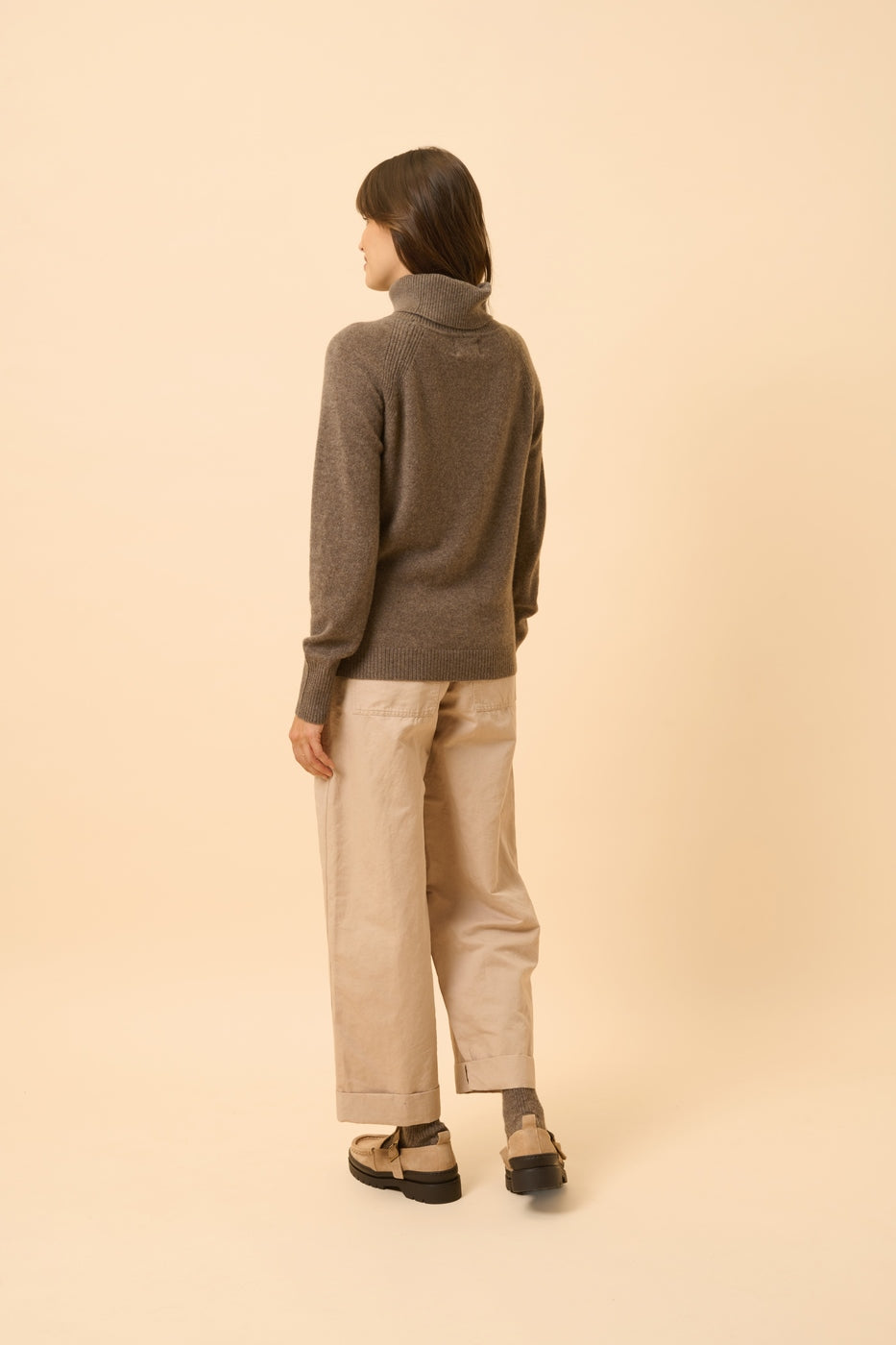 Jersey Cuello Vuelto - Lilly - Taupe Jaspeado