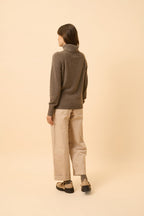 Jersey Cuello Vuelto - Lilly - Taupe Jaspeado