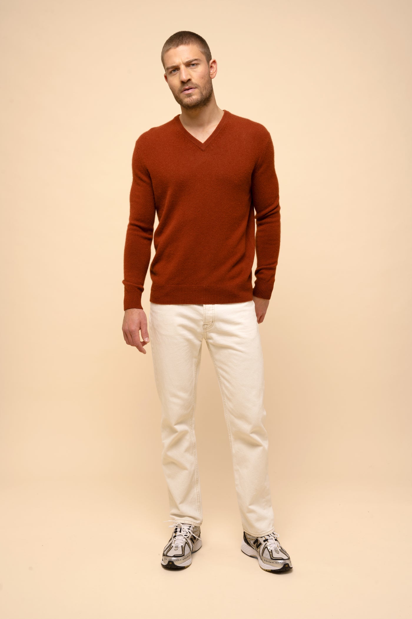 Jersey Cuello de Pico 4 Cabos - Nathan - Écureuil
