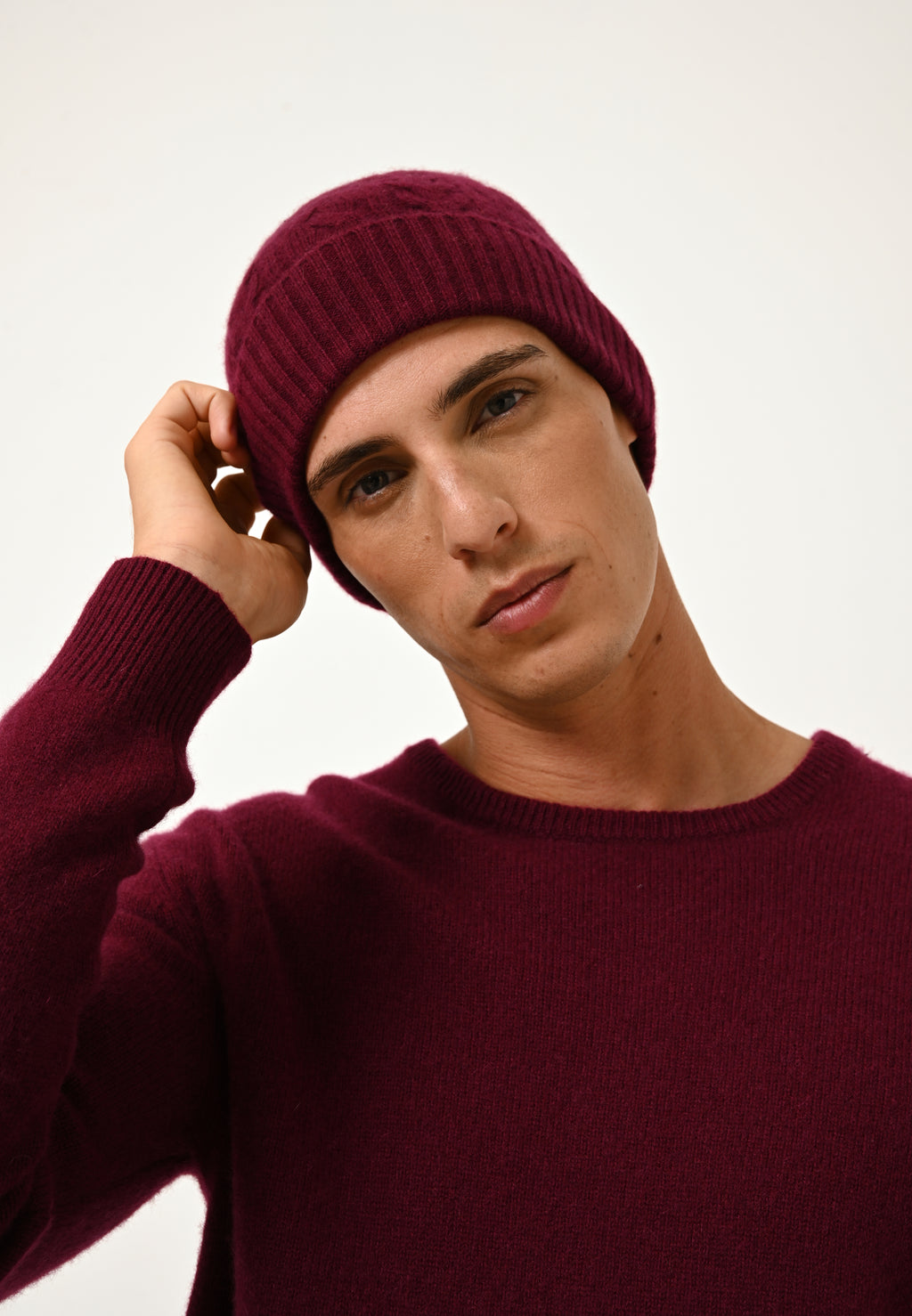 Pull Col Rond 4 Fils - Gabin - Bordeaux