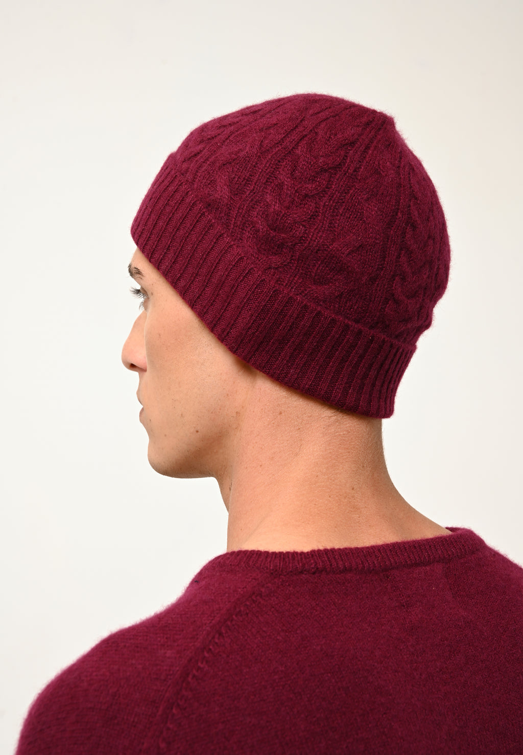Pull Col Rond 4 Fils - Gabin - Bordeaux