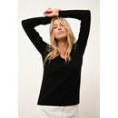 Pull Col V 4 Fils Abby - 100% Cachemire 4 Fils - Noir - Femme