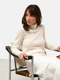 June 4-Ply Roll-Neck Jumper - 100% 4-Ply Cashmere - Snow - Women