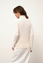June 4-Ply Roll-Neck Jumper - 100% 4-Ply Cashmere - Snow - Women