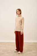 Pull Col Roulé 4 Fils - June - Sable